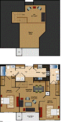 Floor Plan 2 Bed + Loft, 2 Bath 1172 SF BD1