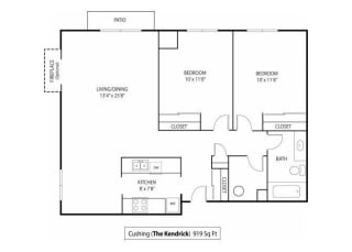 The Kendrick Cushing Floor Plan The Kendrick Apartments For Rent in St. Paul, MN 2 Bedroom 1 Bath