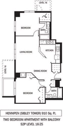 Galtier Towers Hennepin Floor Plan Galtier Towers Apartments in Lowertown, St. Paul, MN 2 Bedroom 2 Bath Apartment