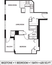 Galtier Towers Big Stone Floor Plan Galtier Towers Apartments in Lowertown, St. Paul, MN 1 Bedroom 1 Bath Apartment