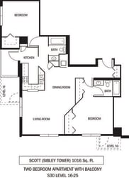 Galtier Towers Scott Floor Plan Galtier Towers Apartments in Lowertown, St. Paul, MN 2 Bedroom 2 Bath Apartment