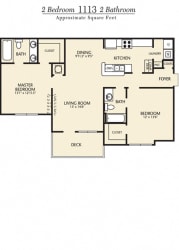 Floor Plan 2 Bedroom 2 Bath