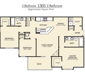 Floor Plan 3 Bedroom 2 Bath