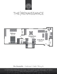 The Donatelo 1 Bed 1 Bath Floor Plan The Donatelo 1 Bed 1 Bath Floor Plan at Renaissance at the Power Building, Cincinnati, OH, 45202