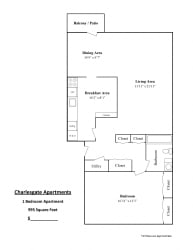 1 bedroom floor plan towson Charlesgate Apartments Towson Floor Plan 1 bedroom