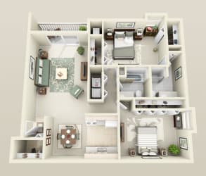 Floor plan Floor plan at Lakeside Village Apartments, Clinton Township, MI 48038