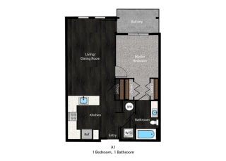 Patterson-1Bed Floor Plan Patterson-1Bed Floor Plan at The Edition Apartments, Hyattsville
