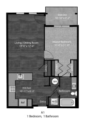 Patterson - A1 Floor Plan Patterson - A1 Floor Plan at The Edition Apartments, Hyattsville, MD
