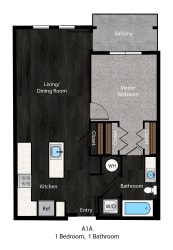 Patterson-1Bed Floor Plan Layout Patterson-1Bed Floor Plan Layout at The Edition Apartments, Maryland