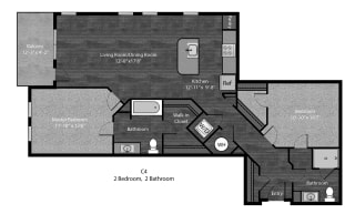 Tolstoy-2Bed Floor Plan Layout Tolstoy-2Bed Floor Plan Layout at The Edition Apartments, Hyattsville, 20782
