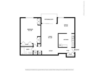 Floor Plan 1BR-1BA - A1