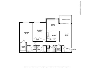 Floor Plan 2BR-2BA - B6
