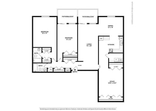 Floor Plan 2BR-2BA Den - BD3