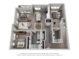 McCutcheon Tower ABB4CM Floor Plan Floor Plan Residences at CityWay Apartments in Indianapolis