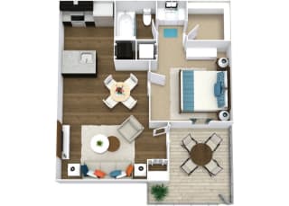 1 Bedroom 1 Bathroom Floor Plan