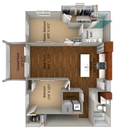 2 Bedroom/2 Bath (1158 sf) Floor Plan 2 Bedroom/2 Bath (1158 sf) Floor Plan at Cedar Place Apartments, Cedarburg, Wisconsin