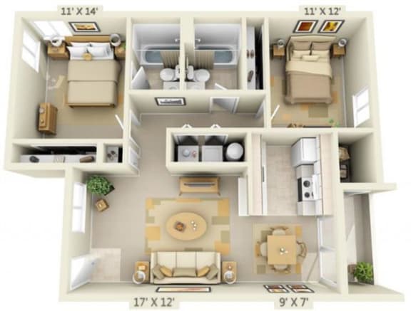 Floor Plans of Sir Charles Court in Beaverton, OR