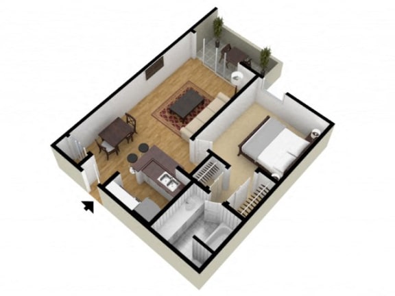1 Bed 1 Bath Floor Plan 1 Bed 1 Bath Floor Plan