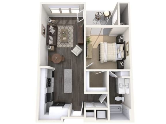 A3 678 SqFt Floor Plan A3 678 SqFt Floor Plan at The Premiere at Eastmark Apartments, Arizona, 85212