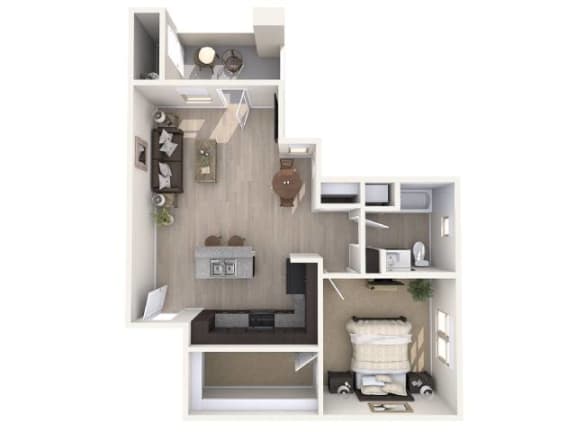 A4 745 SqFt Floor Plan A4 745 SqFt Floor Plan at The Premiere at Eastmark Apartments, P.B. BELL, Mesa, AZ, 85212