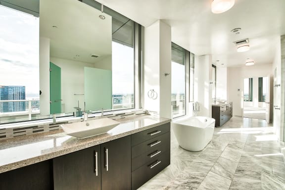Spa inspired bathroom Spa inspired bathroom at The Bravern, Washington, 98004