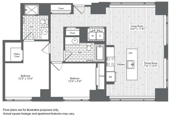 B5 2 Bed 2 Bath Floor Plan B5 2 Bed 2 Bath Floor Plan at Waterside Place by Windsor, Massachusetts, 02210