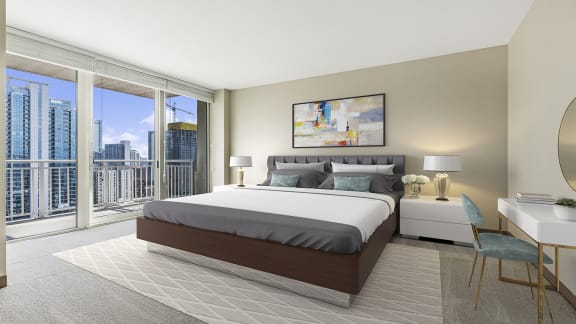 Main bedroom Main bedroom at Flair Tower Apartments, River North, Chicago