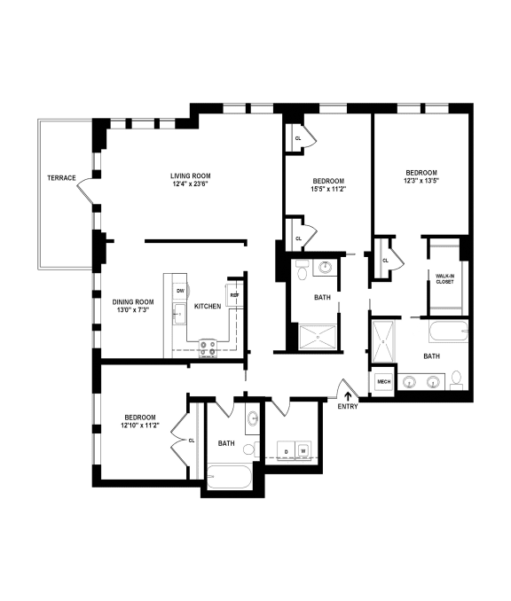 C12 floor plan C12 floor plan at The Woodley, 2700 Woodley Road, NW, Washington, DC
