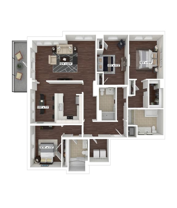 C12 floor plan C12 floor plan at The Woodley, 2700 Woodley Road, NW, Washington, DC