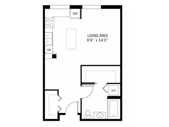 Kellogg Square Acapella Floor Plan Kellogg Square Apartments in St. Paul, MN Studio Apartment
