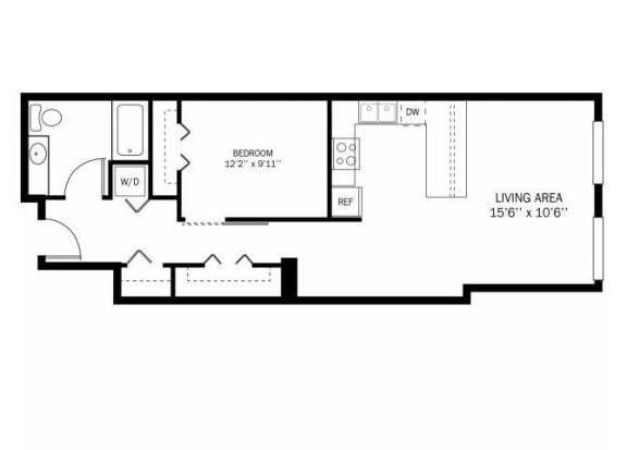 Kellogg Square Forte Floor Plan Kellogg Square Apartments in St. Paul, MN 1 Bedroom 1 Bath Apartment