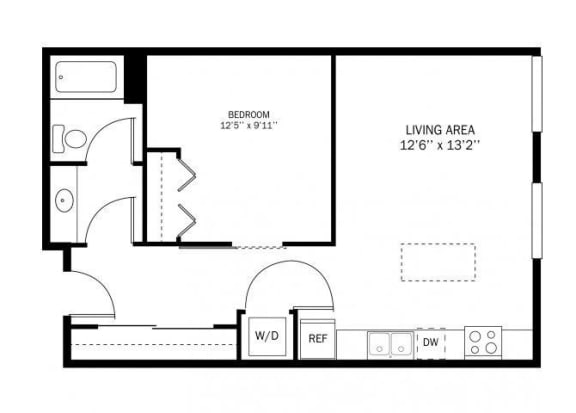 Kellogg Square Jubilee Floor Plan Kellogg Square Apartments in St. Paul, MN 1 Bedroom 1 Bath Apartment