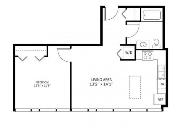 Kellogg Square Ovation Floor Plan Kellogg Square Apartments in St. Paul, MN 1 Bedroom 1 Bath Apartment