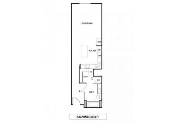 Lowertown Lofts Cezanne Floor Plan Lowertown Lofts in St. Paul, MN Studio Apartment