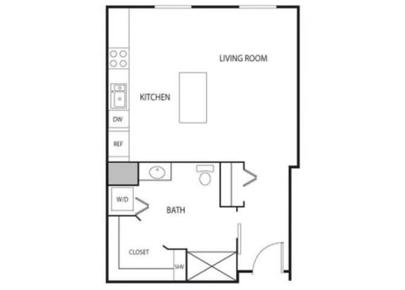 Lowertown Lofts Gaugin Floor Plan Lowertown Lofts in St. Paul, MN Studio Apartment