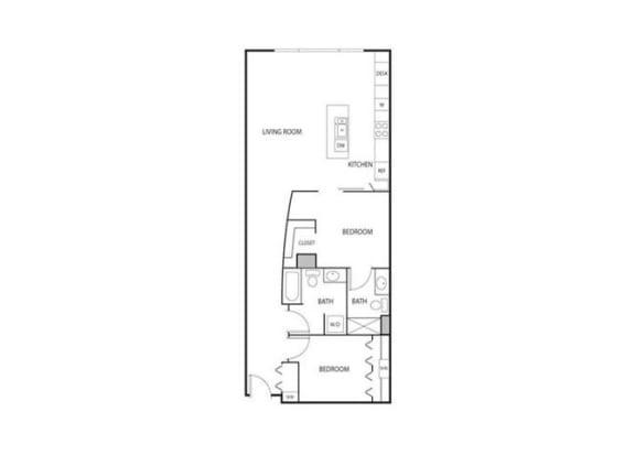 Lowertown Lofts Mondrian Floor Plan Lowertown Lofts in St. Paul, MN 2 Bedroom 2 Bath Apartment