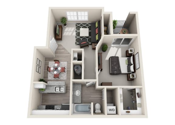 Aspen One Bedroom One Bathroom FloorPlan One Bedroom One Bathroom