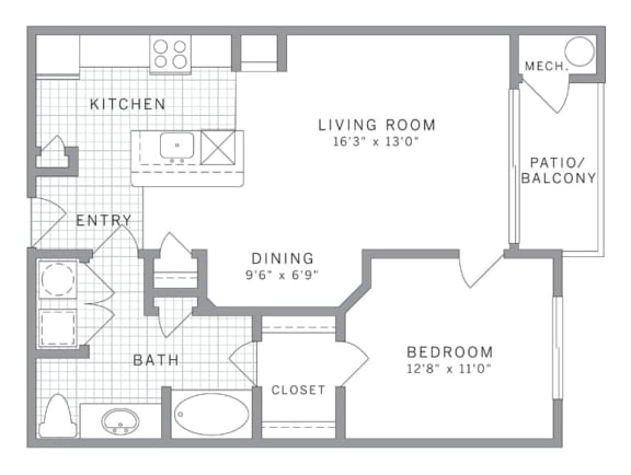 A1 Floor Plan A1 Floor Plan at AVE Clifton, New Jersey