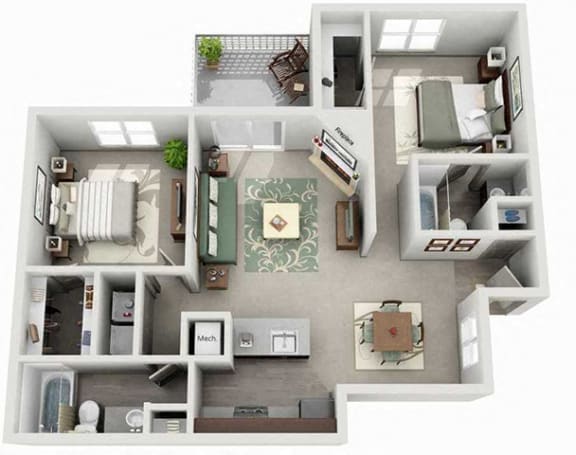Two Bedroom/Two Bath