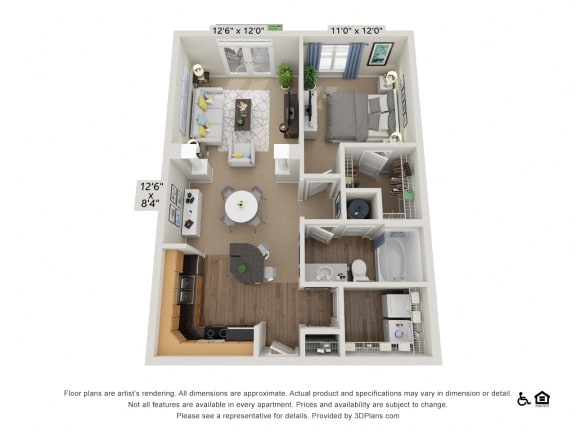 B1 1 Bed 1 Bath Floor Plan B1 1 Bed 1 Bath Floor Plan