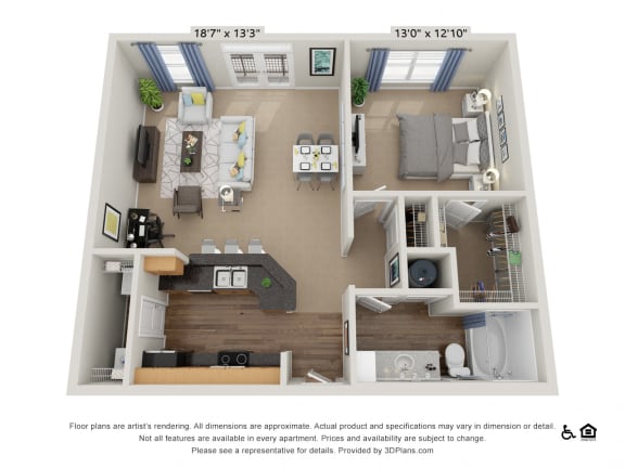 B9 1 Bed 1 Bath Floor Plan B9 1 Bed 1 Bath Floor Plan