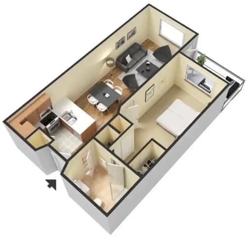 One Bed One Bath One Bed One Bath at 55+ FountainGlen Goldenwest Senior Apartments, Westminister, CA