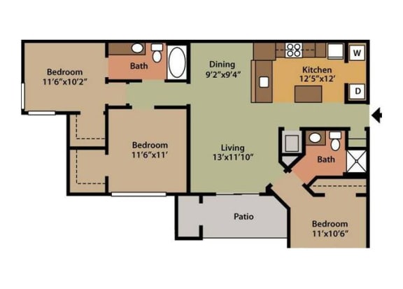 Floor Plans of Lakewood Apartments in Imperial, MO