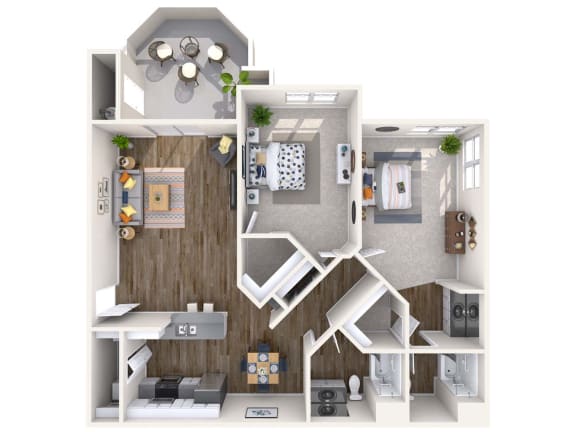 Diamond Renovated 3D Floor Plan Diamond Renovated 3D Floor Plan at Biscayne Bay Apartments, Arizona, 85225