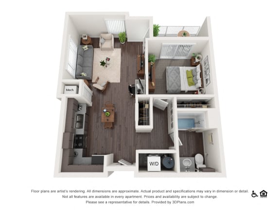 1 Bed 1 Bath Floor Plan 1 Bed 1 Bath