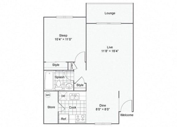 1 Bed 1 Bath