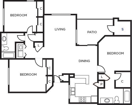 District three bedroom two bathrooms District three bedroom two bathrooms at Tempe Station, Tempe, Arizona