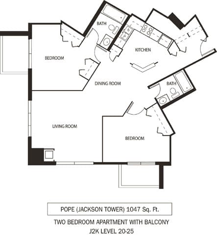 Galtier Towers Pope Floor Plan Galtier Towers Apartments in Lowertown, St. Paul, MN 2 Bedroom 2 Bath Apartment