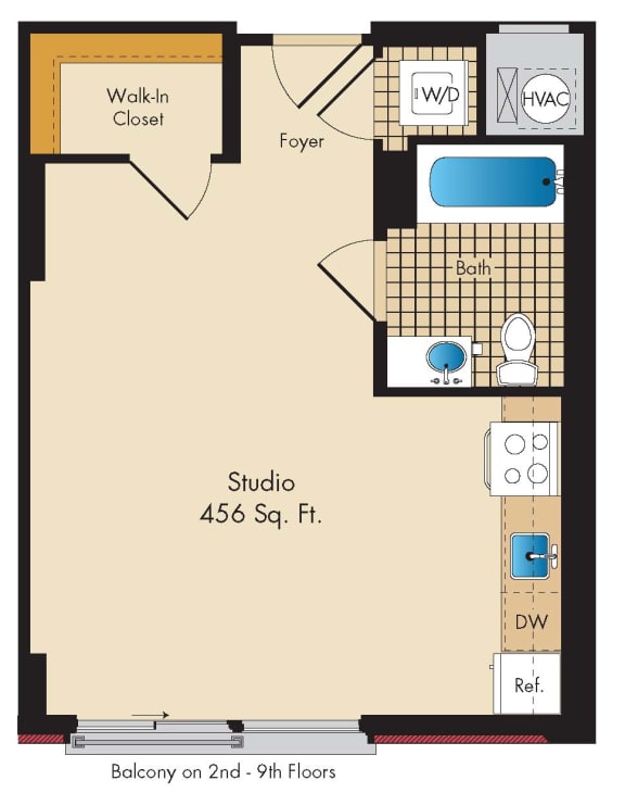 Studio A4 Floor Plan Studio A4 Floor Plan at Highland Park at Columbia Heights Metro, Washington
