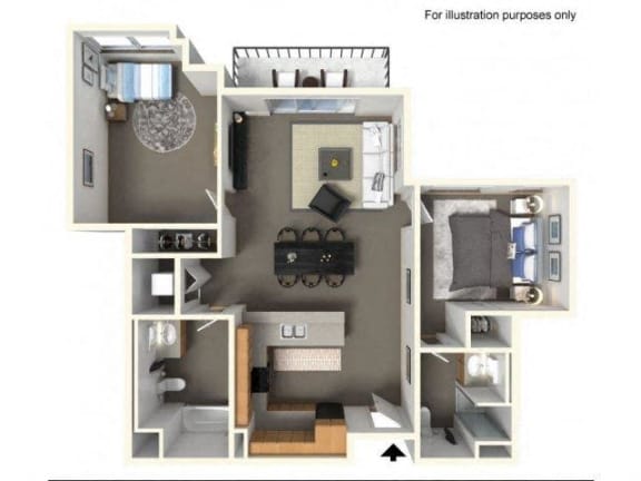 Floorplan Floorplan at The Villas in Bellevue Apartments, Washington, 98007